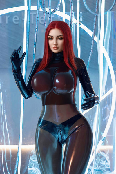 Rosretty Doll | 169cm/5ft5 Huge Breasts Enigmatic Cyberpunk Red-hair Cosplay Realistic TPE Sex Doll - Nova (In Stock US)
