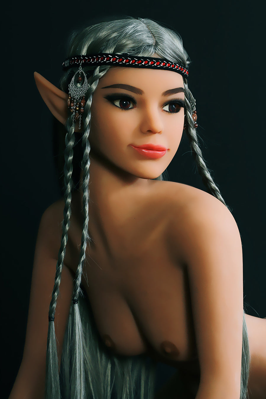 SY Doll | 5ft1(155cm) Ultra  Flat Chest Elf Sex Doll With Gray Hair - Fontaine - DearLoverDoll