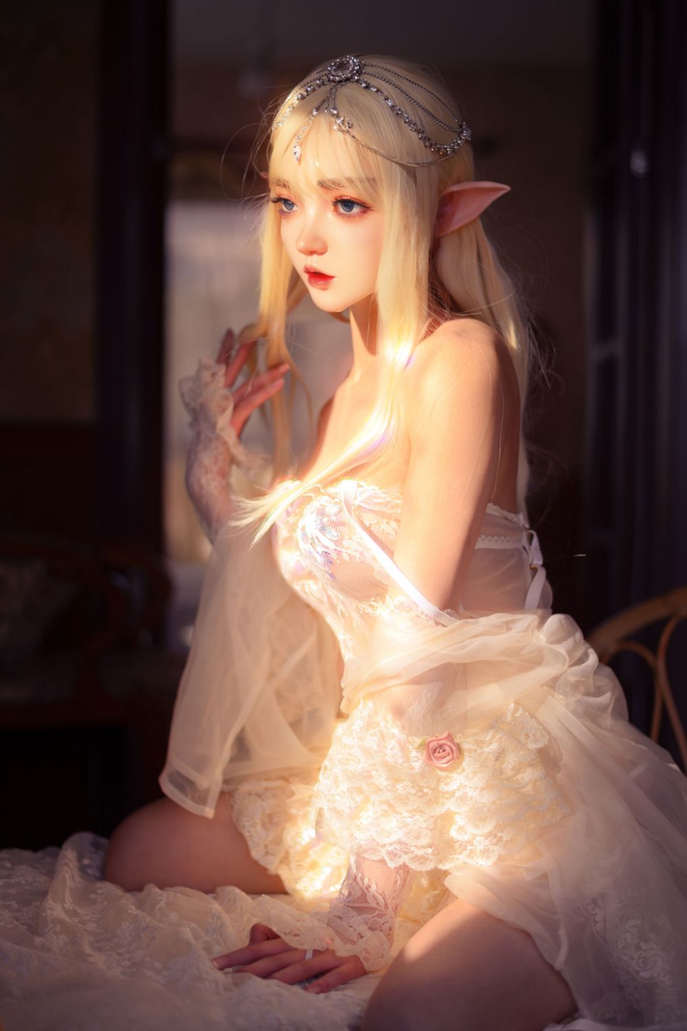 SY Doll | 150cm/4ft9 Flat Breasts Charming Elf Cosplay Lifelike Full Silicone Sex Doll - Monica