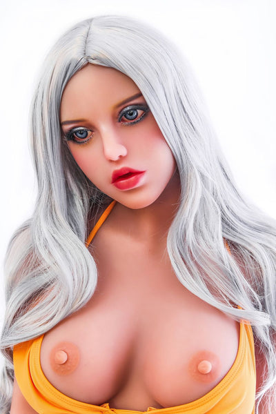 SY Doll | 150cm/4ft11 Small Breasts Long Silver Hair Lifelike TPE Sex Doll - Lainey - DearLoverDoll
