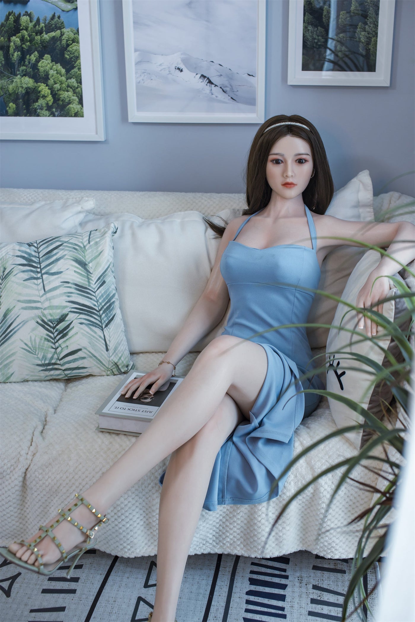 158cm (5ft2) Tiny Breast Cute Sex Doll With Golden Curly Hair - DearLoverDoll