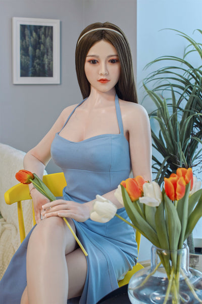 158cm (5ft2) Tiny Breast Cute Sex Doll With Golden Curly Hair - DearLoverDoll