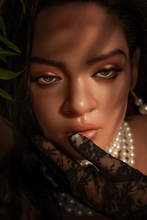 SY Doll | 166cm/5ft5 Ebony Skinny Silicone Head Sex Doll - Rihanna - DearLoverDoll